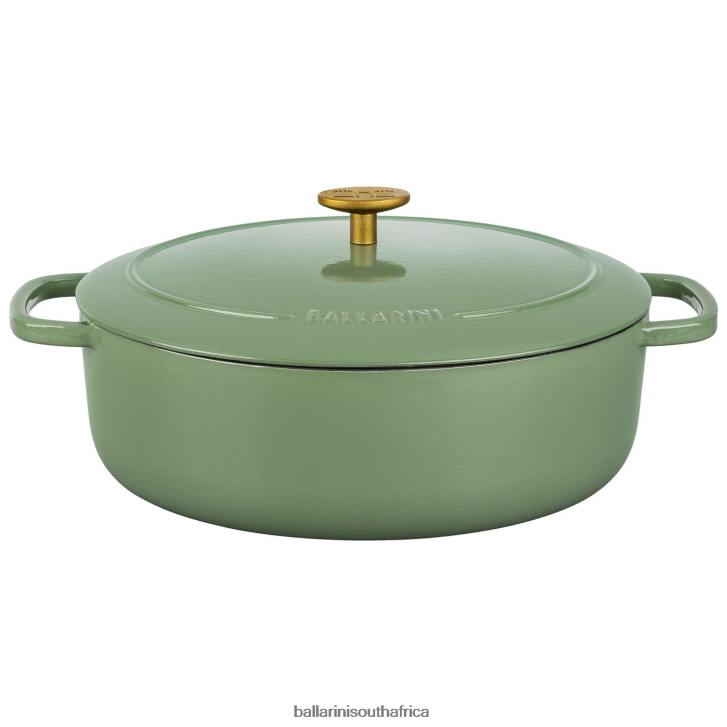 BALLARINI Bellamonte 475 qt Oval Cocotte Green Cookware T0DT51