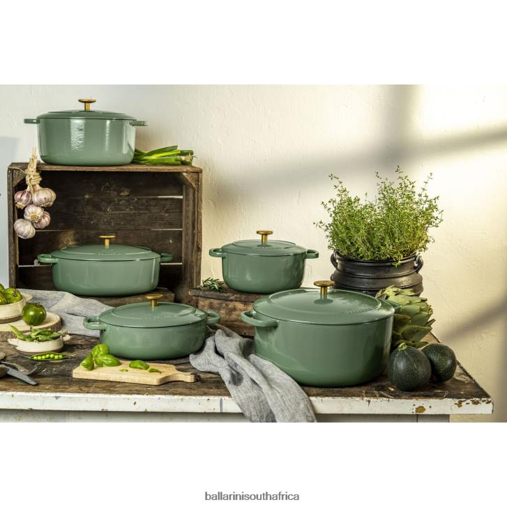 BALLARINI Bellamonte 475 qt Oval Cocotte Green Cookware T0DT51