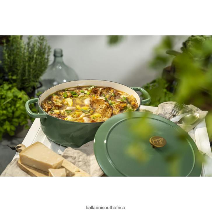BALLARINI Bellamonte 475 qt Oval Cocotte Green Cookware T0DT51