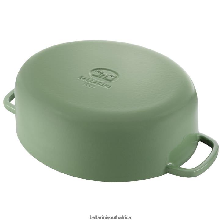 BALLARINI Bellamonte 475 qt Oval Cocotte Green Cookware T0DT51