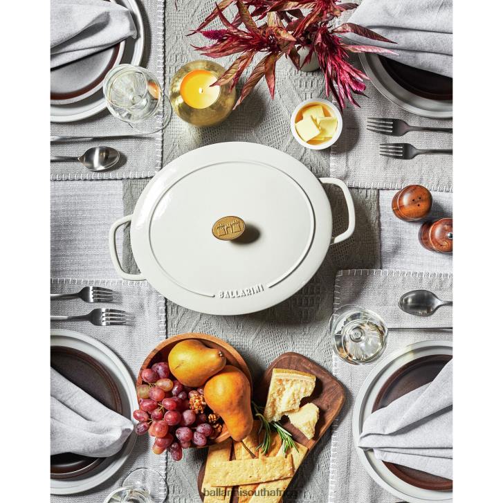 BALLARINI Bellamonte 475 qt Oval Cocotte Ivory-white Cookware T0DT52