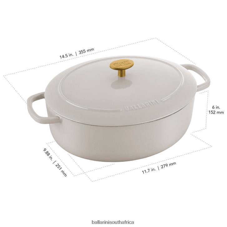 BALLARINI Bellamonte 475 qt Oval Cocotte Ivory-white Cookware T0DT52