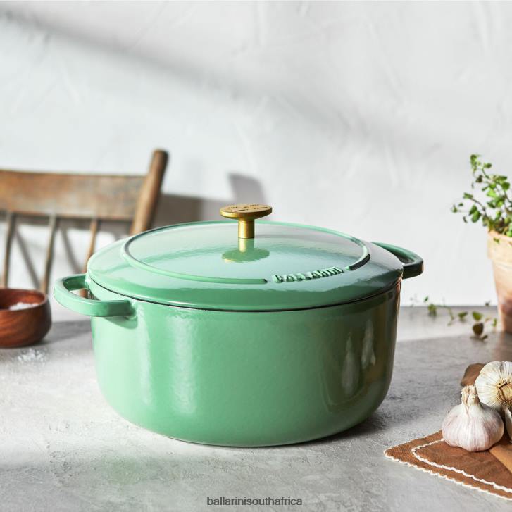 BALLARINI Bellamonte 575 qt Round Cocotte Green Cookware T0DT28