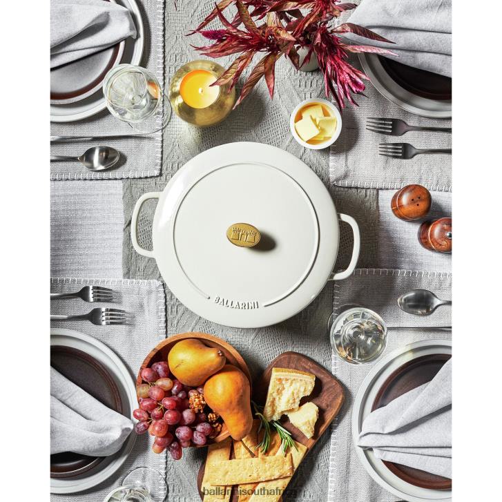 BALLARINI Bellamonte 575 qt Round Cocotte Ivory-white Cookware T0DT29