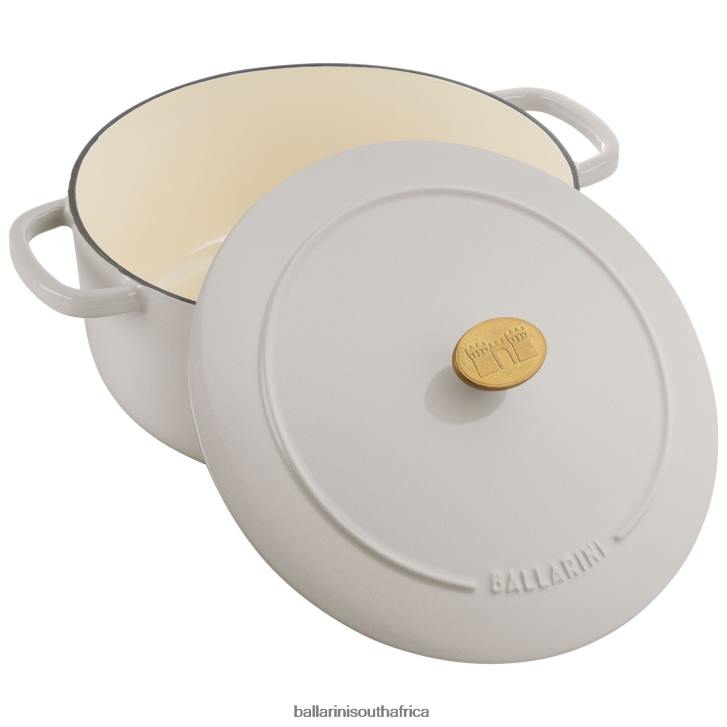 BALLARINI Bellamonte 575 qt Round Cocotte Ivory-white Cookware T0DT29