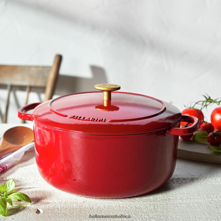 BALLARINI Bellamonte 575 qt Round Cocotte Red Cookware T0DT30