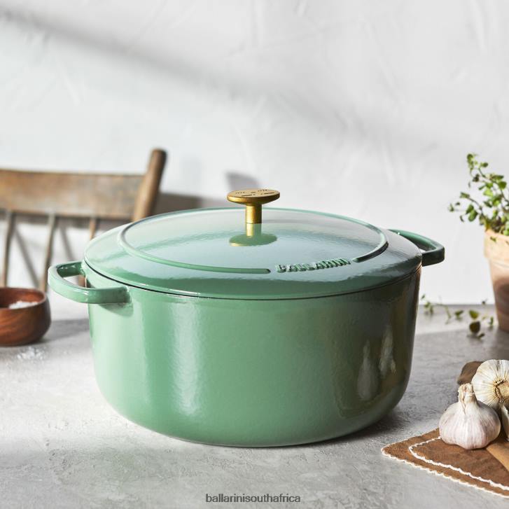 BALLARINI Bellamonte 75 qt Round Cocotte Green Cookware T0DT10