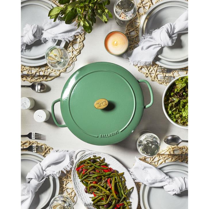 BALLARINI Bellamonte 75 qt Round Cocotte Green Cookware T0DT10