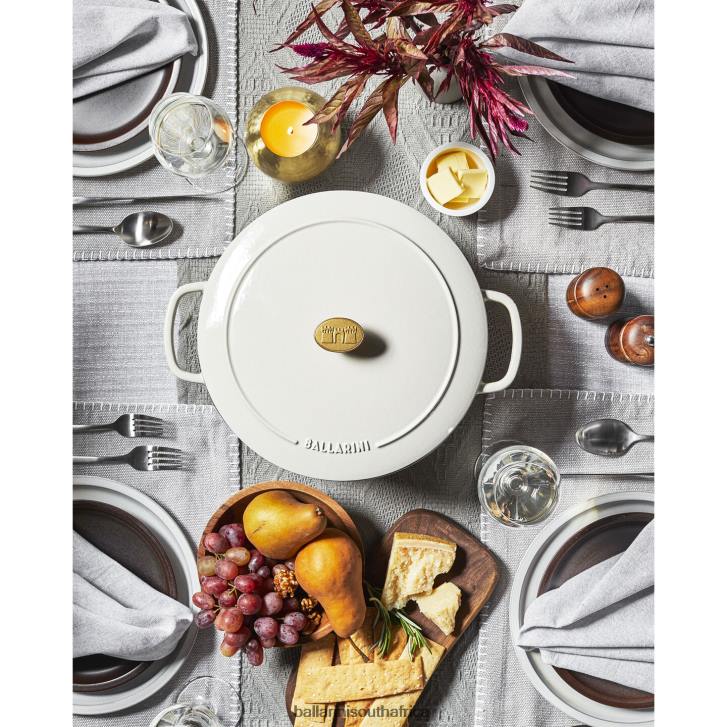 BALLARINI Bellamonte 75 qt Round Cocotte Ivory-white Cookware T0DT11