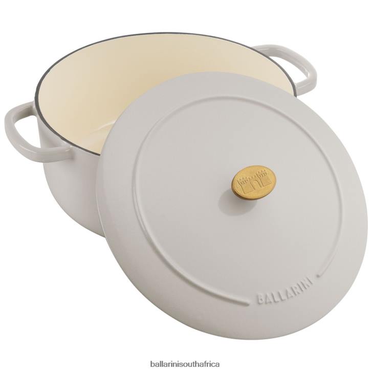 BALLARINI Bellamonte 75 qt Round Cocotte Ivory-white Cookware T0DT11