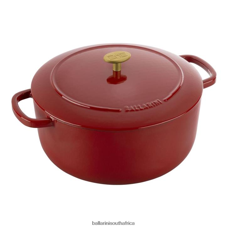 BALLARINI Bellamonte 75 qt Round Cocotte Red Cookware T0DT12