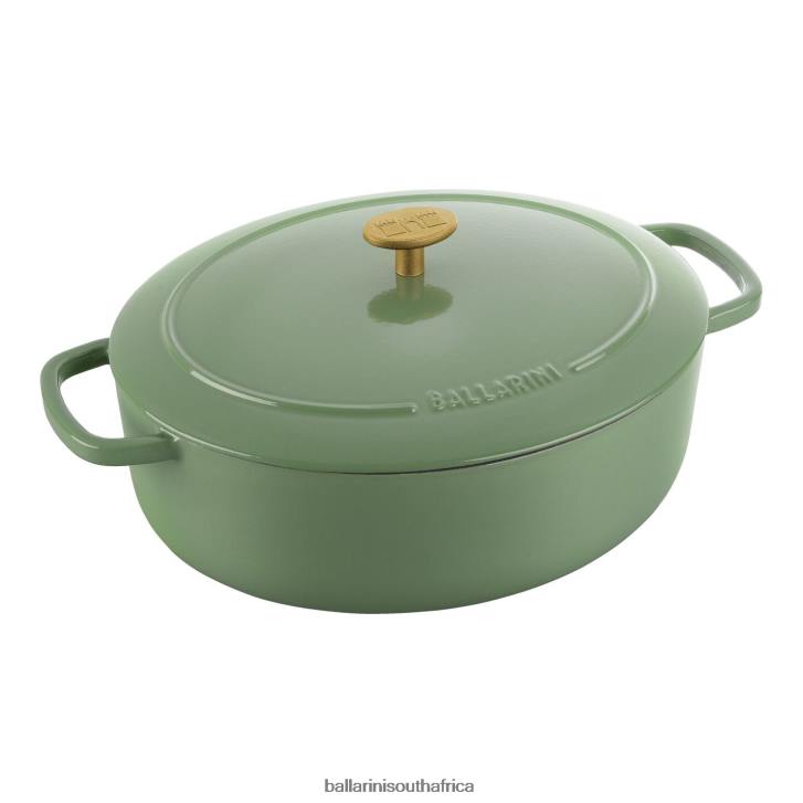 BALLARINI Bellamonte 4.75 qt, Oval, Cocotte, Green Cookware T0DT51