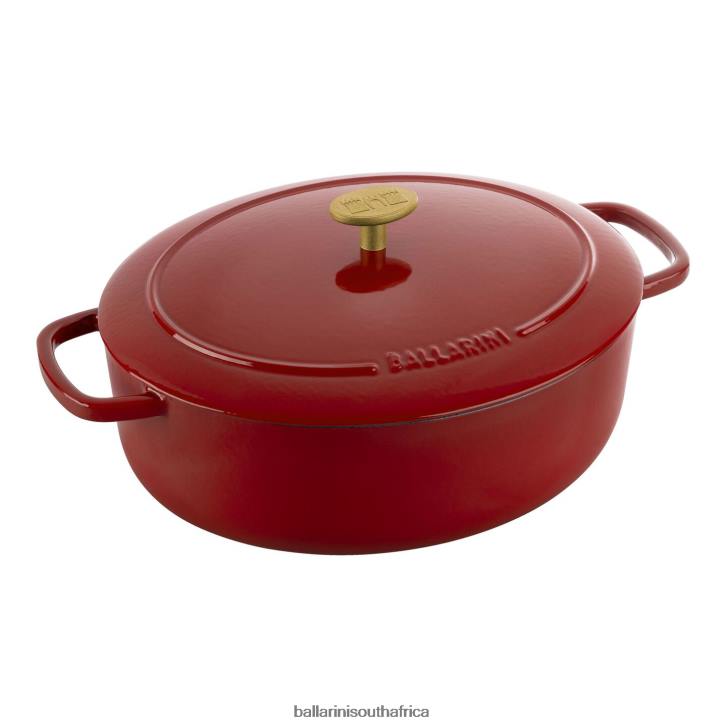 BALLARINI Bellamonte 4.75 qt, Oval, Cocotte, Red Cookware T0DT53