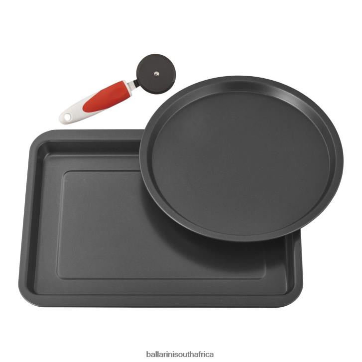 BALLARINI Cookin'italy 3-pc, Pizza Pan Set, black matte Cookware T0DT9