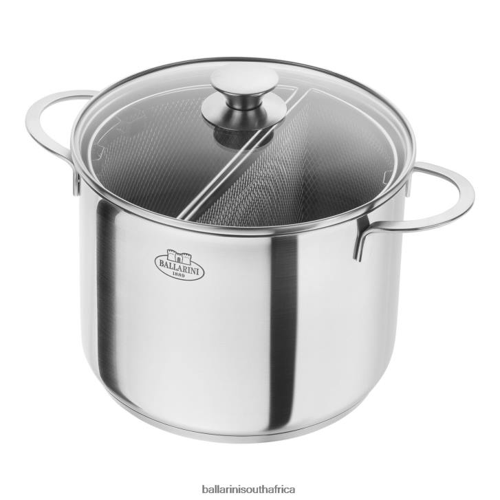 BALLARINI Ancona 8.5 qt Asparagus/ Pasta Pot, 18/10 Stainless Steel Cookware T0DT66